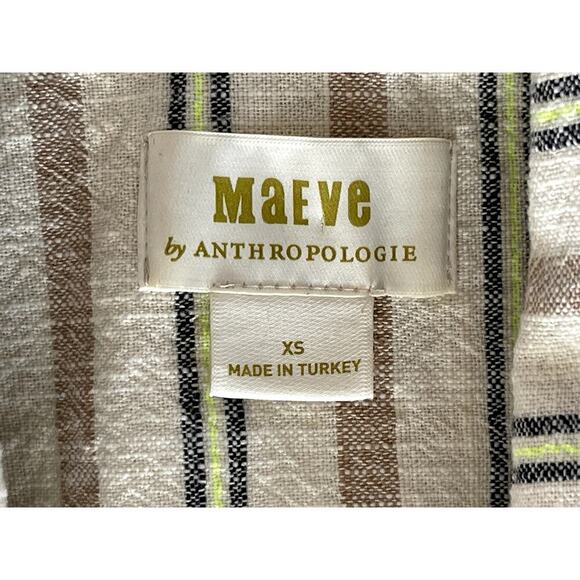 Maeve Anthropologie Sz XS Danielle Blazer Cotton Oversized Casual Boho Classic - Picture 12 of 13